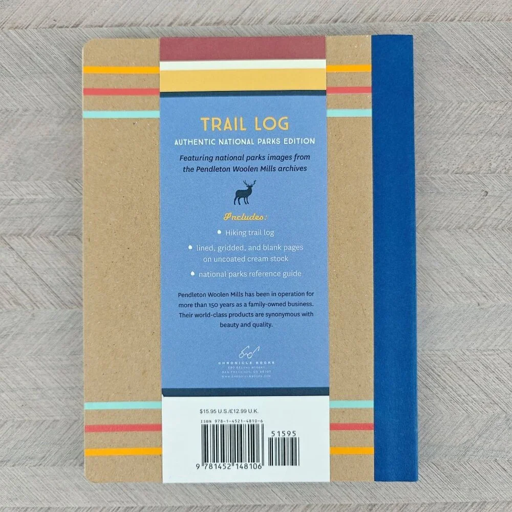 Pendleton Trail Log Notebook Authentic National Parks Edition Lined Pages Durabl